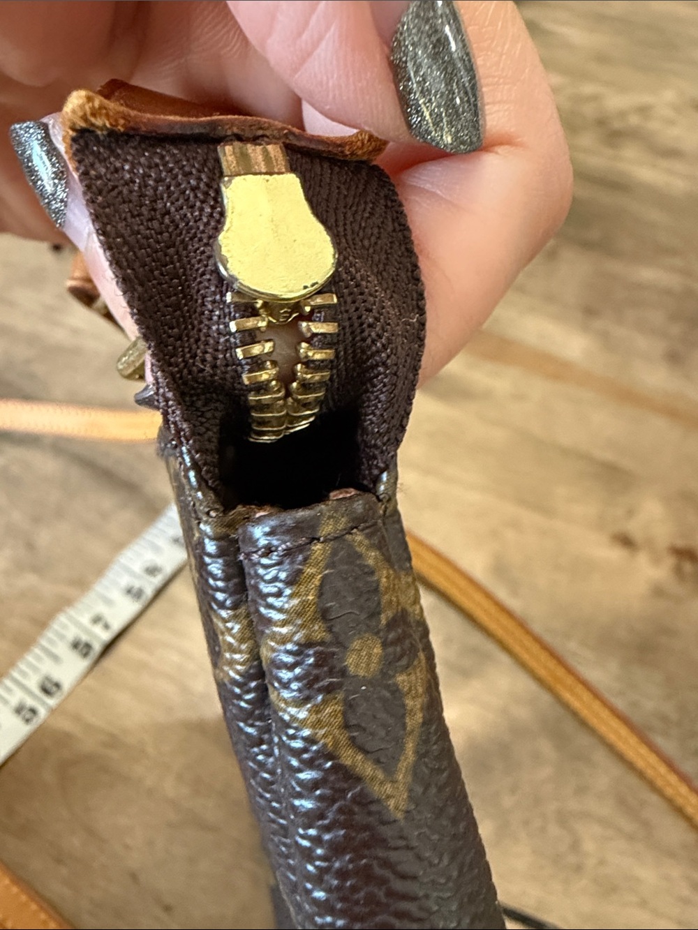 Louis Vuitton Monogram Mini Pochette with Vachetta Strap - Picture 12 of 14
